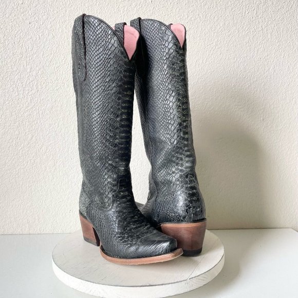 Lane Boots Shoes - NEW Junk Gypsy Lane Desert Highway Boots Sz 6 Black Snake Leather Cowboy Western